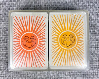 Rare Vintage Altenburg German Playing Card Decks Sun Face Design