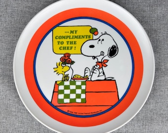 Vintage Peanuts Snoopy Kids Melamine Plate