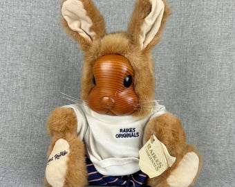 Raikes Originals Wood Face Vincent Jr. Rabbit Plush - Etsy