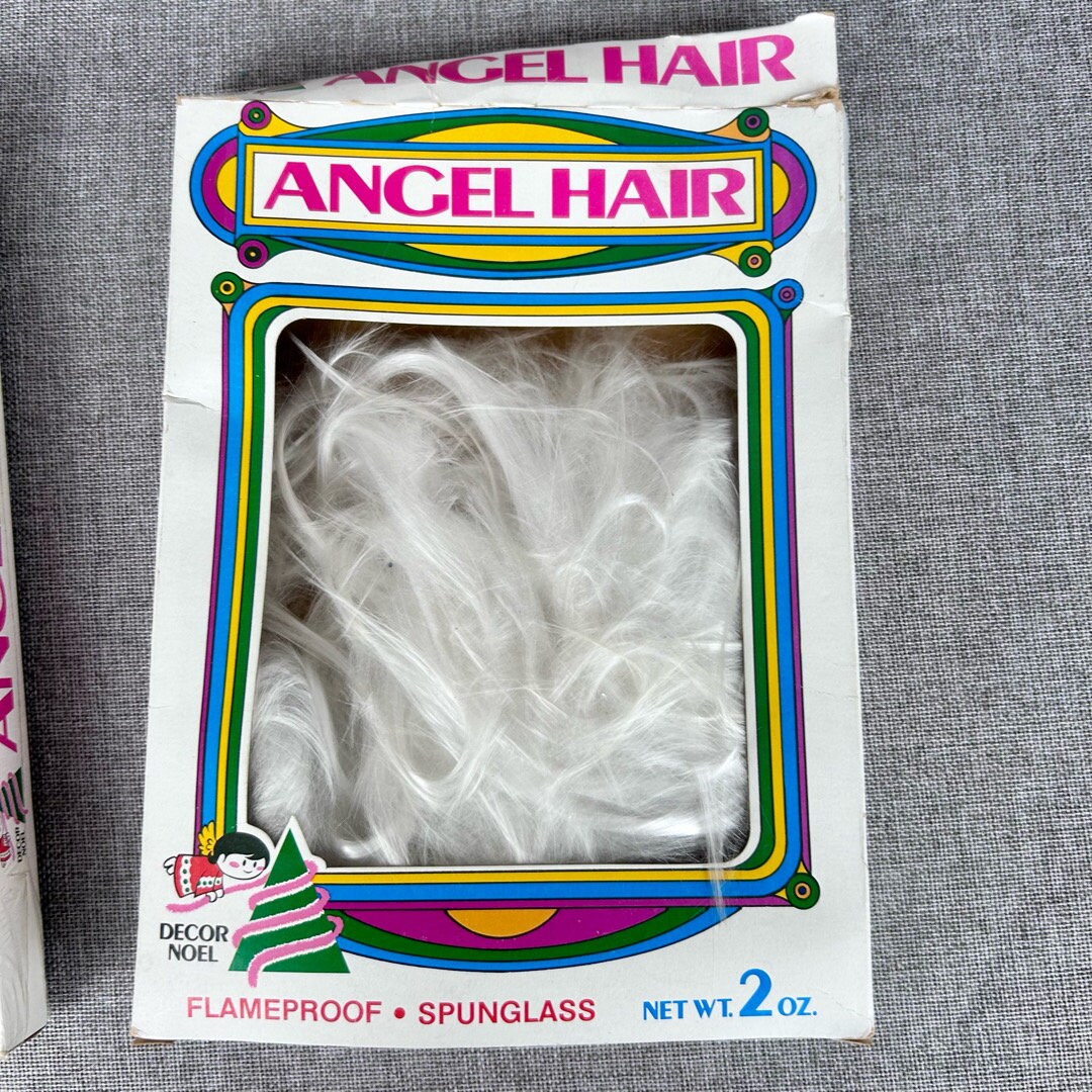 Vintage Christmas Spun Glass Angel Hair Decorations Etsy