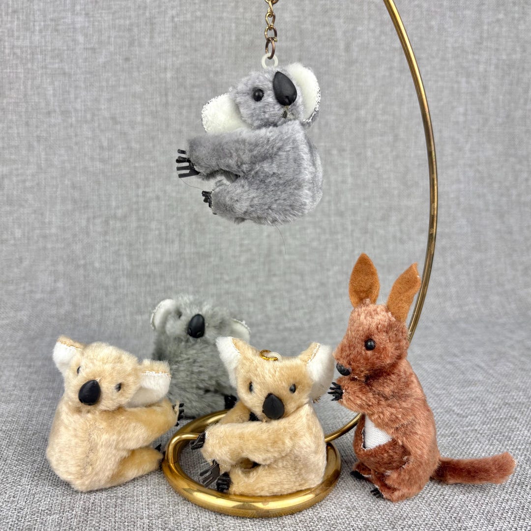 Vintage 80's Animal Koala Kangaroo Hippo Grabbers Grippers Huggers