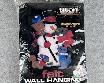 Felt Sew and Stuff Wall Hanging Kit - Titan 80’s Christmas Snowman