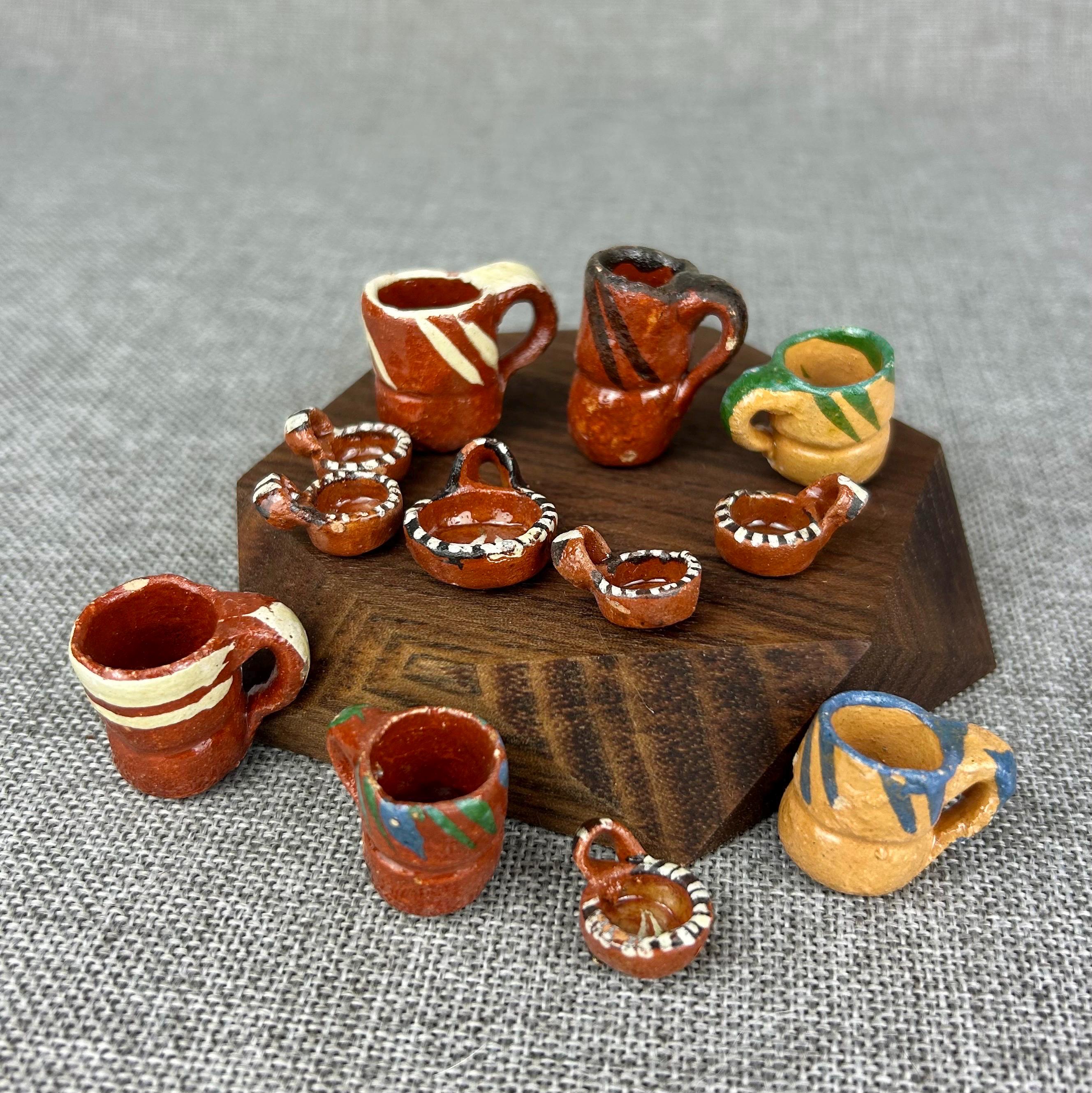 A Dozen Pieces Handmade Mexican Clay Miniature Pottery - Etsy
