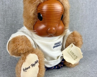 Raikes Originals Wood Face Vincent Jr. Rabbit Plush - Etsy