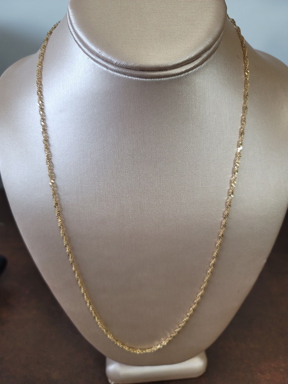 Genuine 14kt Italy Yellow Gold- Twist Chain- Neck… - image 4