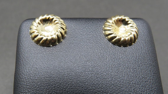 14k Gold Post Stud Earrings, Vintage 14k Gold Ear… - image 1