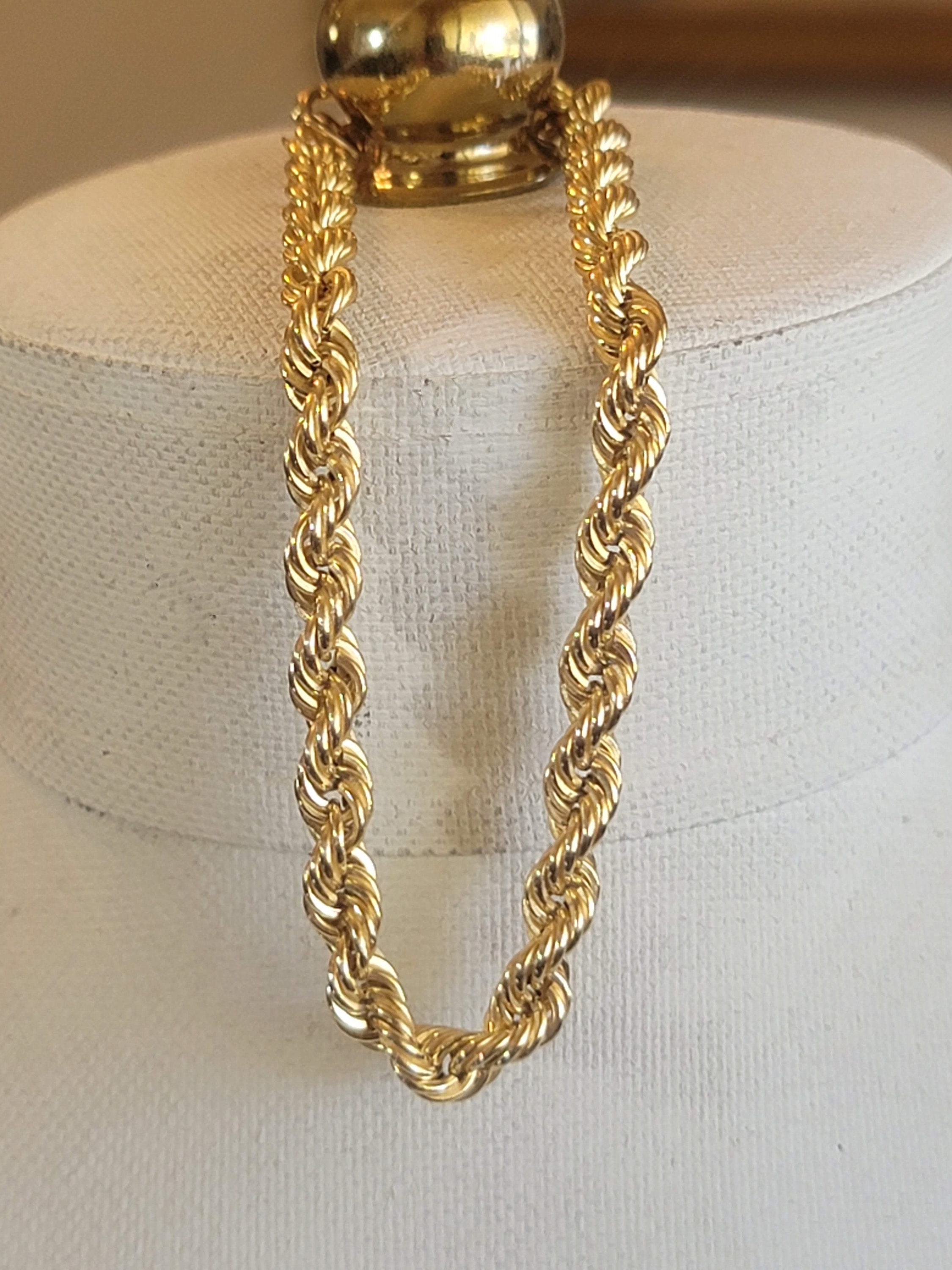 Gold Rope 14k Chain Bracelet 14kt Italy 