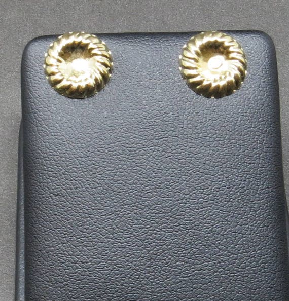 14k Gold Post Stud Earrings, Vintage 14k Gold Ear… - image 3