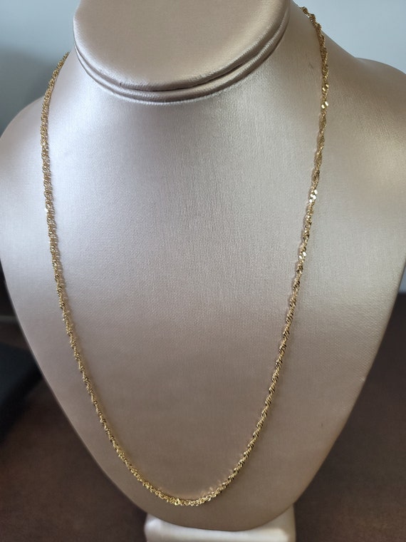 Genuine 14kt Italy Yellow Gold- Twist Chain- Neck… - image 5