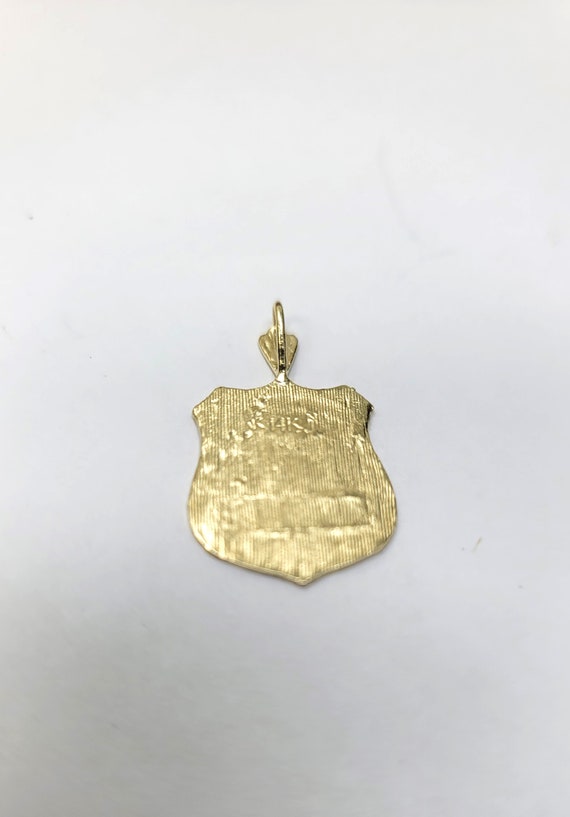 14k Gold Police Pendant Charm, 14kt Yellow Gold P… - image 4