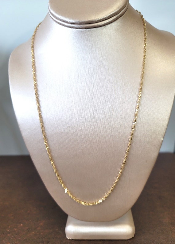 Genuine 14kt Italy Yellow Gold- Twist Chain- Neck… - image 2