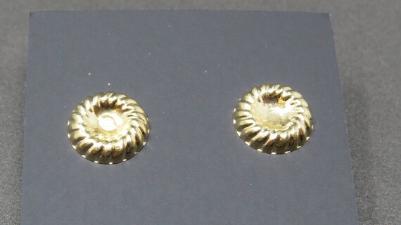 14k Gold Post Stud Earrings, Vintage 14k Gold Ear… - image 8