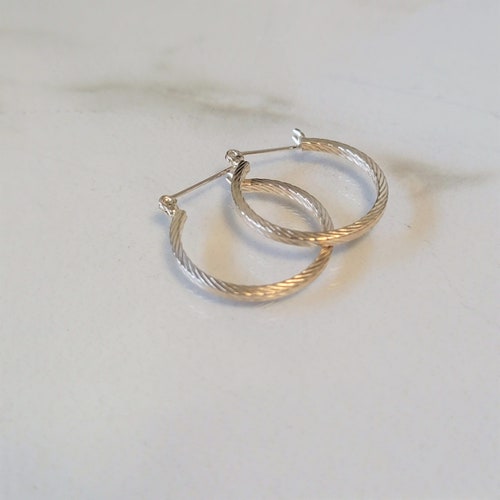 Gold 14k Hoop Earrings, Vintage, hotsell Real Gold Fine Jewelry, inv 946