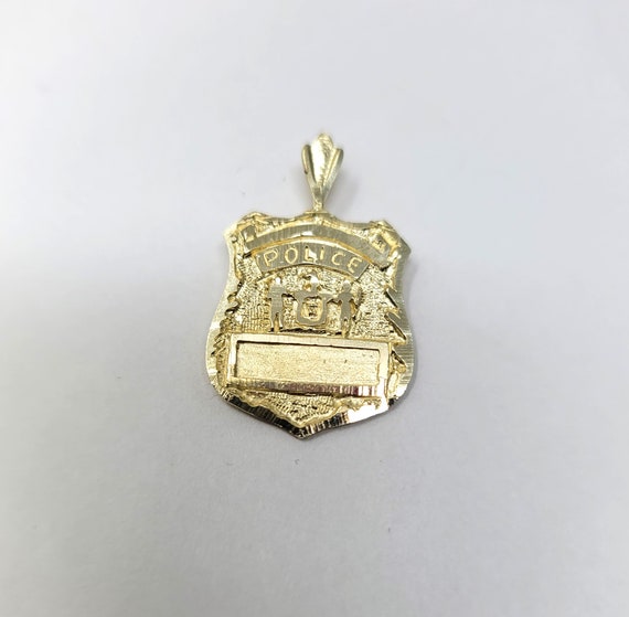 14k Gold Police Pendant Charm, 14kt Yellow Gold P… - image 5