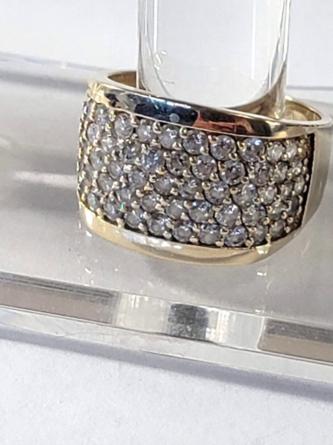 14k Solid Gold Statement Ring, Vintage Genuine 14kt Yellow Gold, Size