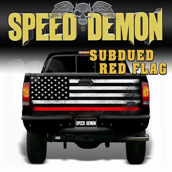 Firefighter truck tailgate vinyl graphic decal wraps