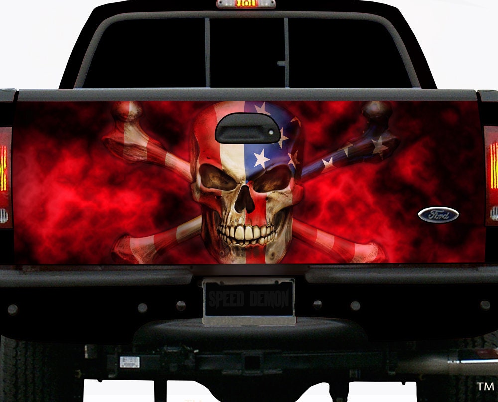 Horse American Patriot Truck Tailgate Decal Wrap Realistic Vinyl Decal Sticker