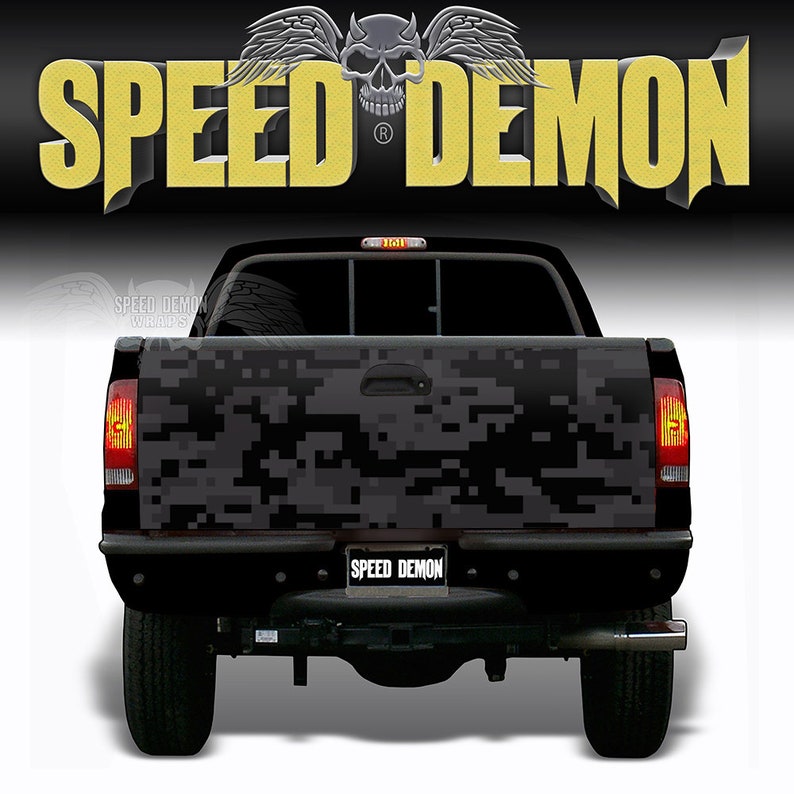 Camo Tailgate Black Digital Camouflage Graphic Decal Wrap Kit Etsy