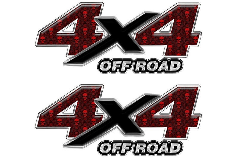 4x4 off Road Decals Truck Side Decals Black and Red Skull Etsy