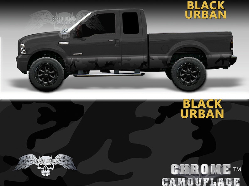 Rocker Panel Wrap Vinyl Graphic Truck Side Decals Camo Black Etsy