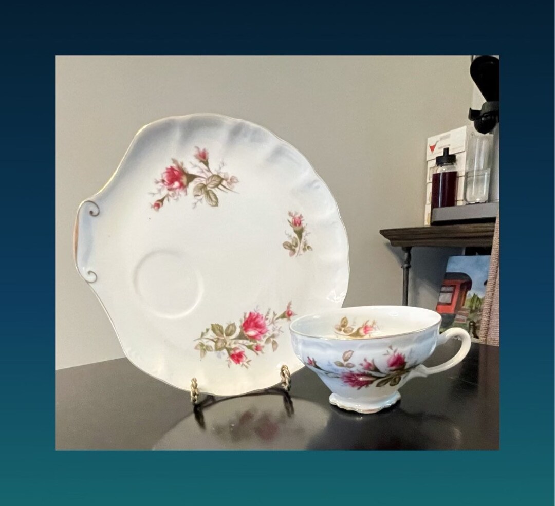Vintage Snack Plates With Cups Set of 2 Etsy