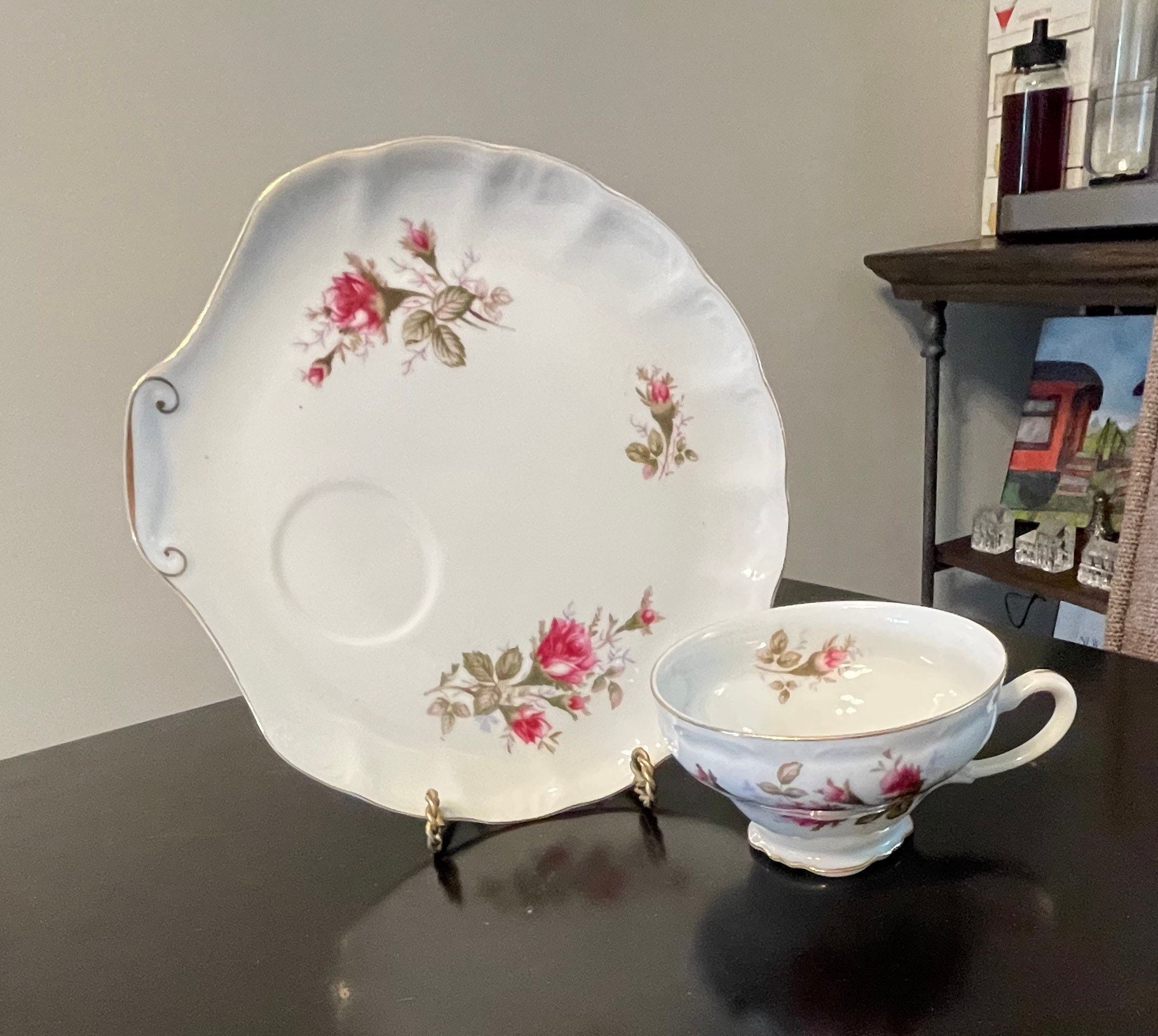 Vintage Snack Plates With Cups Set of 2 Etsy