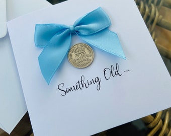 Something Old, Lucky Sixpence, Gift Card, Wedding Keepsake Something Old, Something New, wedding card, wedding gift Bride Gift, cute card