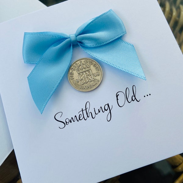 Something Old, Lucky Sixpence, Gift Card, Wedding Keepsake Something Old, Something New, wedding card, wedding gift Bride Gift, cute card