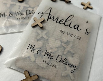 Mini Wooden Noughts and Crosses personalised glassine envelope