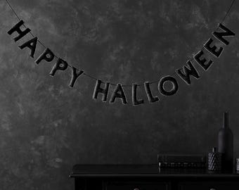 Black Felt Happy Halloween Bunting
