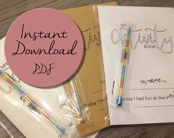 DIGITAL DOWNLOAD A5, 20 Page, Children's Wedding Activity Book  *Instant PDF Download*