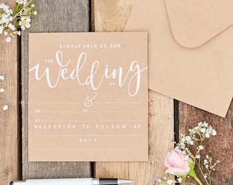 Kraft Wedding Invites - Rustic Country, wedding invitations