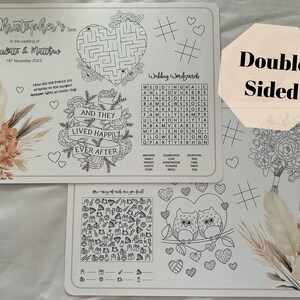 Tovaglietta per matrimonio con attività per bambini, segnaposto, bomboniera per matrimonio per bambini, matrimonio boho, Pampus, neutro, ruggine, terracotta, naturale