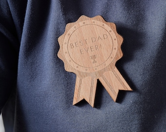 Wooden Best Dad Ever Father's Day Badge, Fathers Day, Dad