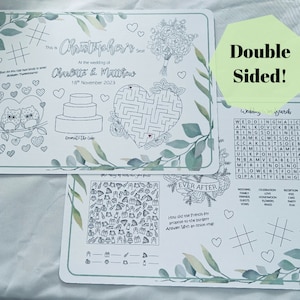 Kinderhochzeit Tischset, Tischkarte, Kinderhochzeit, Geschenk zur Hochzeit, Boho Hochzeit, Pampus, neutral, Eukalyptus, natürlich