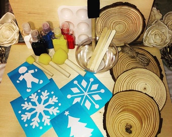 DIY Wood slice Ornaments Kit