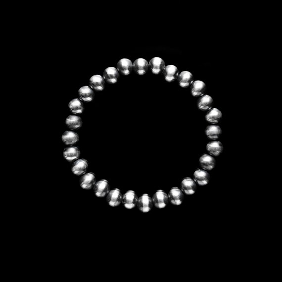 Sterling Silver 7mm Bead Stretch Bracelet Sterling Silver 7mm Bead Stretch Bracelet