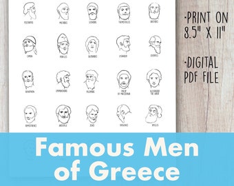 Famous Men of Greece Printable Timeline Figures Cut Outs Stickers Homeschool History Civics Memoria Press