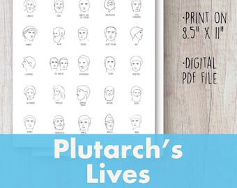 Plutarch’s Lives Printable Timeline Figures Homeschool Digital File Cut Outs Stickers Ambleside Civics History