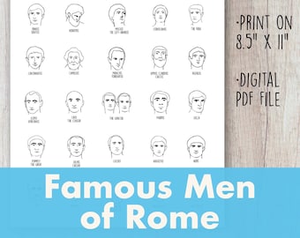 Famous Men of Rome Printable Timeline Figures Cut Outs Stickers Homeschool History Civics Memoria Press