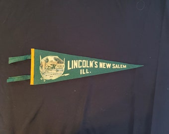 Vintage Pennant - Lincoln's New Salem, Illinois