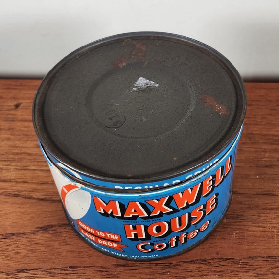 【ヴィンテージ】コーヒー缶 MAXWELL HOUSE COFFEE Maxwell House Coffee 1950s Vintage Tin - Retro Kitchen Decor