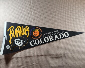 Vintage Filz-Wimpel - Universität von Colorado Football Orange Bowl 1990