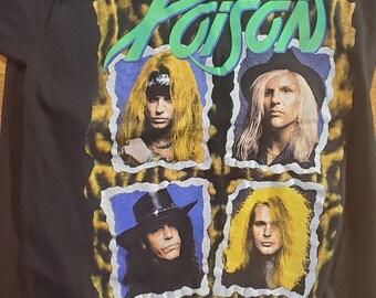 Vintage 1990-1991 Poison ' Flesh and Blood' Concert Tour T-Shirt