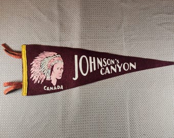 Vintage Pennant - Johnson's Canyon, Banff National Park, Alberta