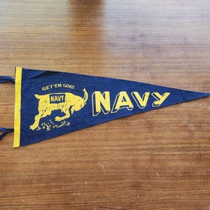 Vintage Us Navy Pennant - Etsy