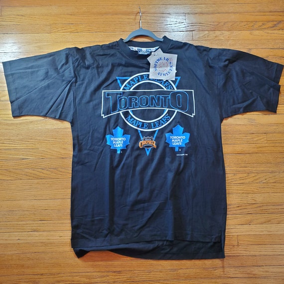 Vintage Salem 1990 NHL Toronto Maple Leafs Wendel Clark T-Shirt Black M Tee  USA