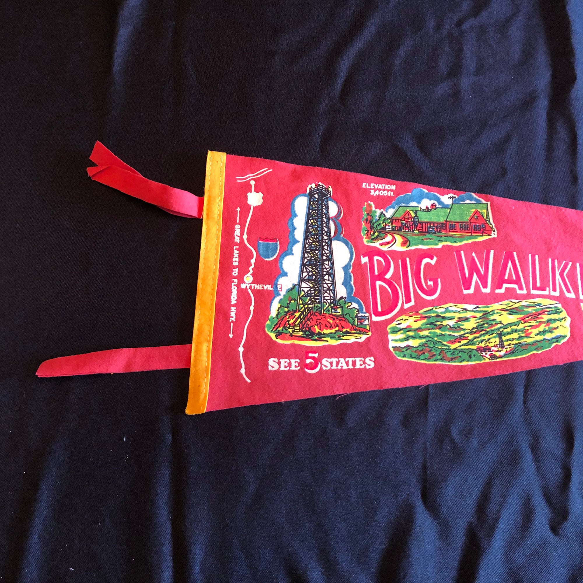 Vintage Pennant Big Walker Lookout Wytheville Virginia Etsy