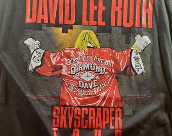 Vintage 1988 David Lee Roth Skyscraper Band T-shirt / Band Tee
