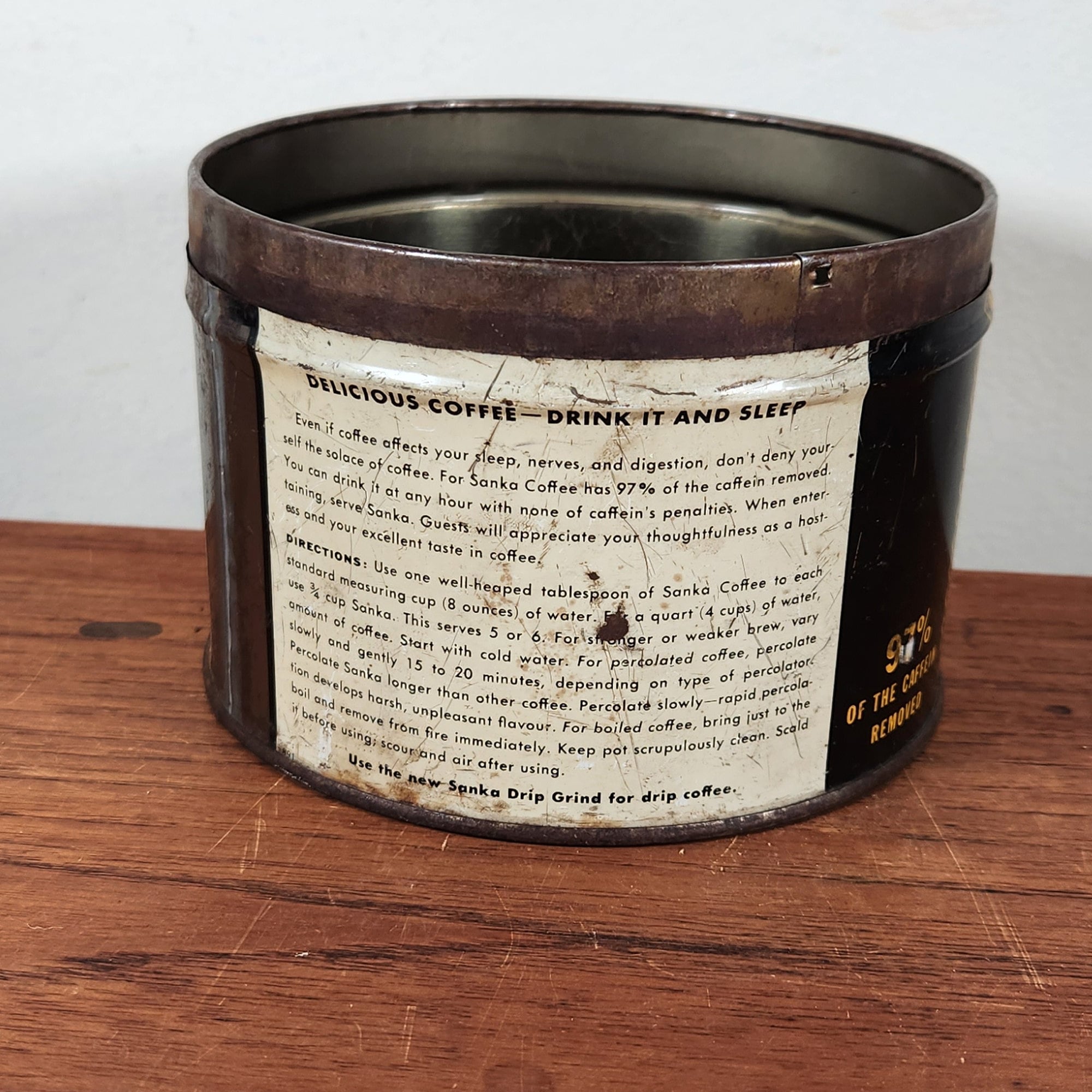 Vintage Sanka Coffee Tin / Can - Hoboken, N.J., U.S.A - Etsy